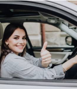 Girl Tumb up to learn to drive M&M driving shools image for website