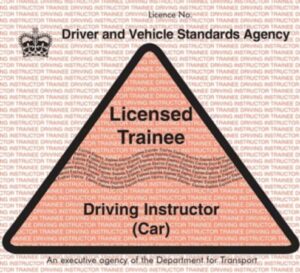 trainee driving instructor badge