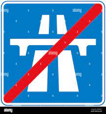 End of motorway, no entry ahead.